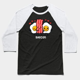 Funny Cute Kawaii Bacon Cassanova Bae BF GF Love Triangle Cartoon for Bacon Lovers Baseball T-Shirt